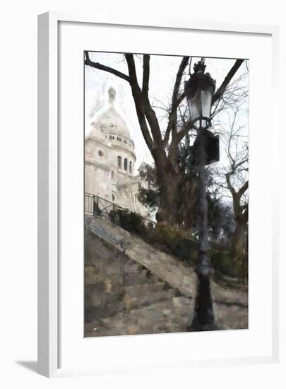 The steps of the Basilica in Montmartre-Philippe Hugonnard-Framed Giclee Print