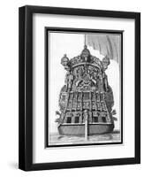 The Stern of a British Warship Showing the British Coat of Arms-Charles Tomkins-Framed Art Print