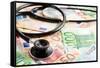 The Stethoscope and the Euro Banknotes-jirkaejc-Framed Stretched Canvas