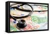 The Stethoscope and the Euro Banknotes-jirkaejc-Framed Stretched Canvas