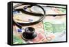 The Stethoscope and the Euro Banknotes-jirkaejc-Framed Stretched Canvas