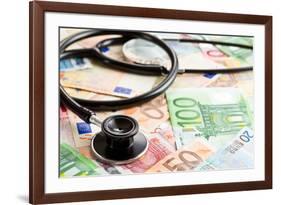 The Stethoscope and the Euro Banknotes-jirkaejc-Framed Photographic Print