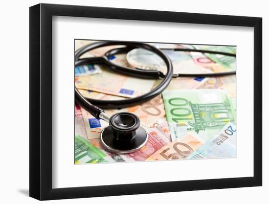 The Stethoscope and the Euro Banknotes-jirkaejc-Framed Photographic Print