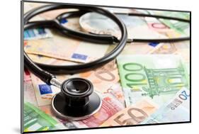 The Stethoscope and the Euro Banknotes-jirkaejc-Mounted Photographic Print