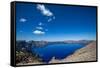 The still waters of Crater Lake, the deepest lake in the U.S.A., part of the Cascade Range, Oregon,-Martin Child-Framed Stretched Canvas