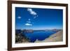 The still waters of Crater Lake, the deepest lake in the U.S.A., part of the Cascade Range, Oregon,-Martin Child-Framed Photographic Print