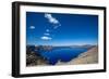 The still waters of Crater Lake, the deepest lake in the U.S.A., part of the Cascade Range, Oregon,-Martin Child-Framed Photographic Print