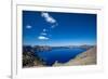 The still waters of Crater Lake, the deepest lake in the U.S.A., part of the Cascade Range, Oregon,-Martin Child-Framed Photographic Print