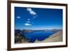 The still waters of Crater Lake, the deepest lake in the U.S.A., part of the Cascade Range, Oregon,-Martin Child-Framed Photographic Print