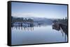 The Still Waters of Derwent Water in the Lake District National Park-Julian Elliott-Framed Stretched Canvas