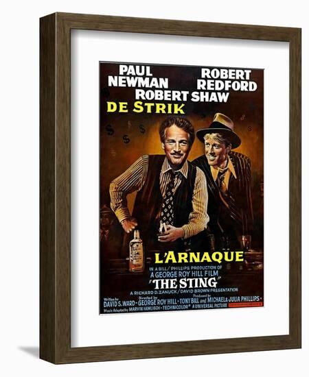 The Sting, from Left, Paul Newman, Robert Redford, 1973-null-Framed Art Print