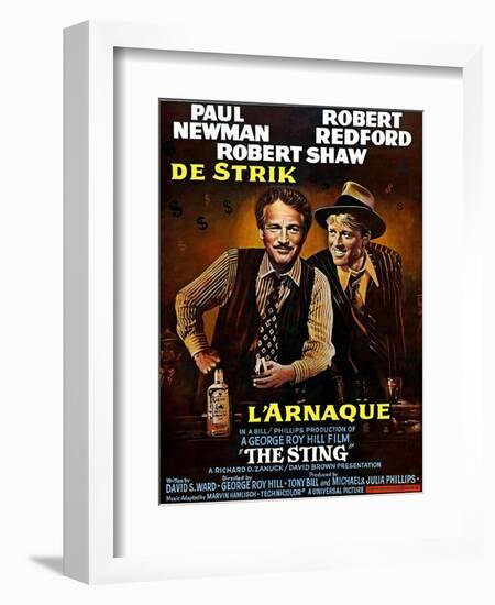 The Sting, from Left, Paul Newman, Robert Redford, 1973-null-Framed Art Print