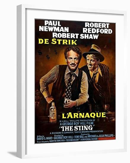 The Sting, from Left, Paul Newman, Robert Redford, 1973-null-Framed Art Print