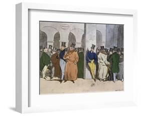 The Stock Exchange, engraved by Rougeron-Vignerot, 1856-Henri Bonaventure Monnier-Framed Giclee Print