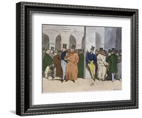 The Stock Exchange, engraved by Rougeron-Vignerot, 1856-Henri Bonaventure Monnier-Framed Giclee Print