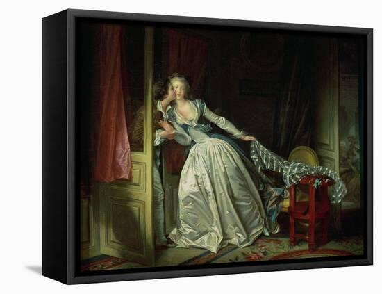 The Stolen Kiss-Jean-Honoré Fragonard-Framed Stretched Canvas