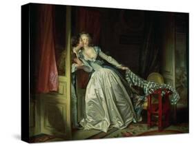 The Stolen Kiss-Jean-Honoré Fragonard-Stretched Canvas