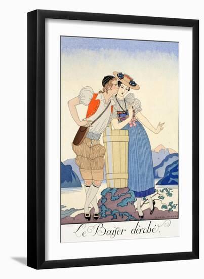 The Stolen Kiss-Georges Barbier-Framed Giclee Print