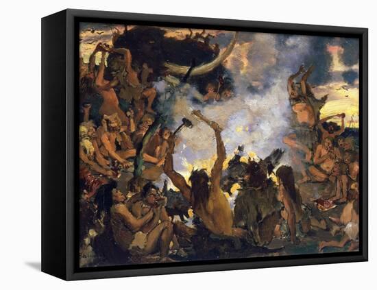 The Stone Age, a Feast, 1883-Viktor Mihajlovic Vasnecov-Framed Stretched Canvas