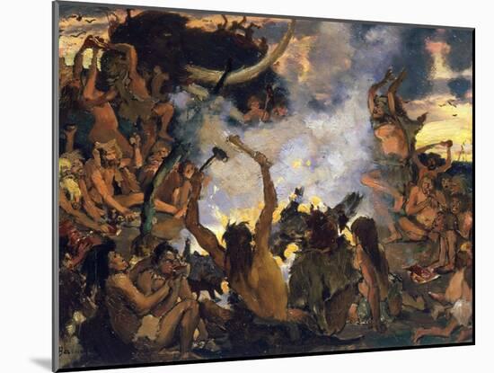 The Stone Age, a Feast, 1883-Viktor Mihajlovic Vasnecov-Mounted Giclee Print