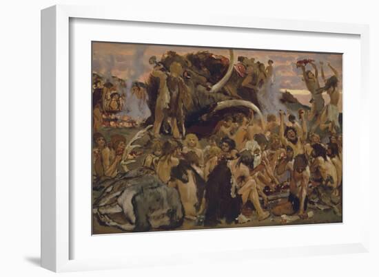 The Stone Age, a Feast, 1883-Viktor Mikhaylovich Vasnetsov-Framed Giclee Print