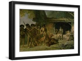 The Stone Age, Returning from a Bear Hunting, 1882-Fernand Cormon-Framed Giclee Print