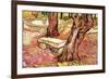 The Stone Bench in the Garden of Saint-Paul Hospital-Vincent van Gogh-Framed Art Print