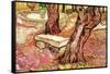 The Stone Bench in the Garden of Saint-Paul Hospital-Vincent van Gogh-Framed Stretched Canvas