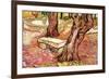 The Stone Bench In The Garden of Saint-Paul Hospital-Vincent van Gogh-Framed Art Print