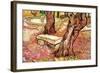 The Stone Bench In The Garden of Saint-Paul Hospital-Vincent van Gogh-Framed Art Print