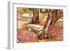 The Stone Bench In The Garden of Saint-Paul Hospital-Vincent van Gogh-Framed Premium Giclee Print