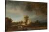 The Stone Bridge-Rembrandt van Rijn-Stretched Canvas