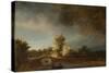 The Stone Bridge-Rembrandt van Rijn-Stretched Canvas