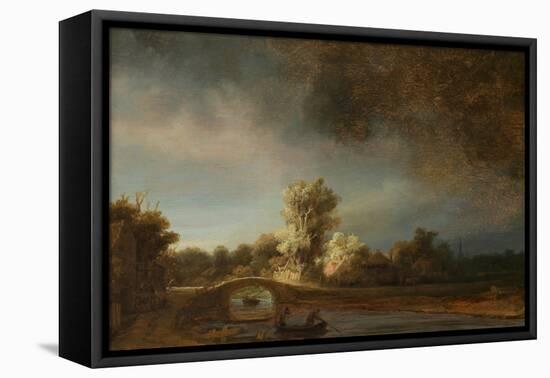 The Stone Bridge-Rembrandt van Rijn-Framed Stretched Canvas