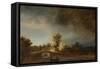 The Stone Bridge-Rembrandt van Rijn-Framed Stretched Canvas