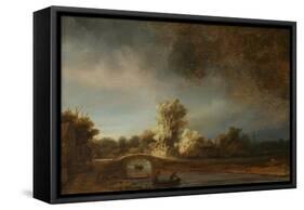 The Stone Bridge-Rembrandt van Rijn-Framed Stretched Canvas
