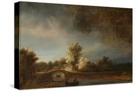 The Stone Bridge-Rembrandt van Rijn-Stretched Canvas