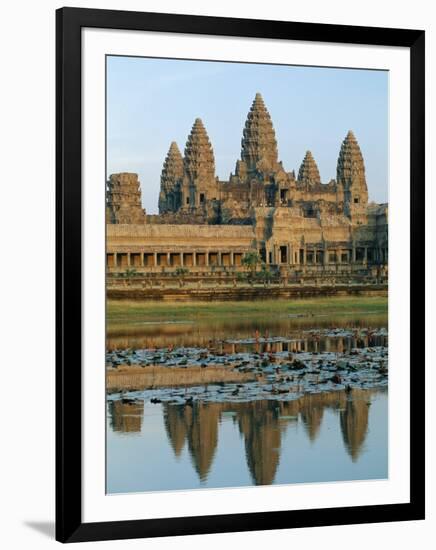 The Stone Causeway Leading to the Angkor Wat Temple in Evening Light, at Siem Reap, Cambodia, Asia-Gavin Hellier-Framed Photographic Print