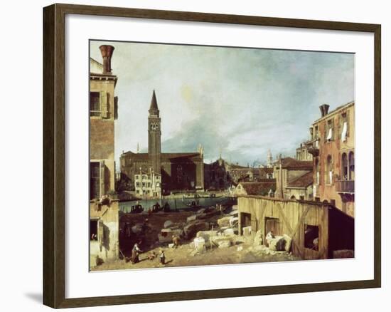 The Stonemason's Yard, C. 1726-30-Canaletto-Framed Giclee Print