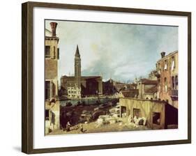 The Stonemason's Yard, C. 1726-30-Canaletto-Framed Giclee Print