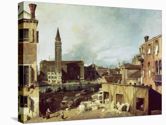 The Stonemason's Yard, C. 1726-30-Canaletto-Stretched Canvas