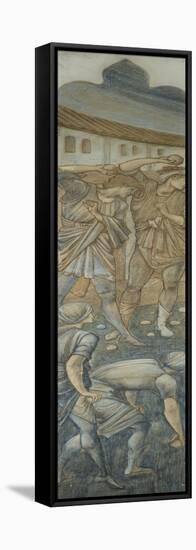 The Stoning of Saint Stephen, One of Three Cartoons for Stained Glass-Edward Burne-Jones-Framed Stretched Canvas