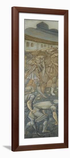The Stoning of Saint Stephen, One of Three Cartoons for Stained Glass-Edward Burne-Jones-Framed Premium Giclee Print