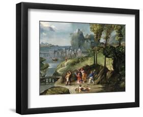 The Stoning of Saint Stephen-Battista Dossi-Framed Giclee Print