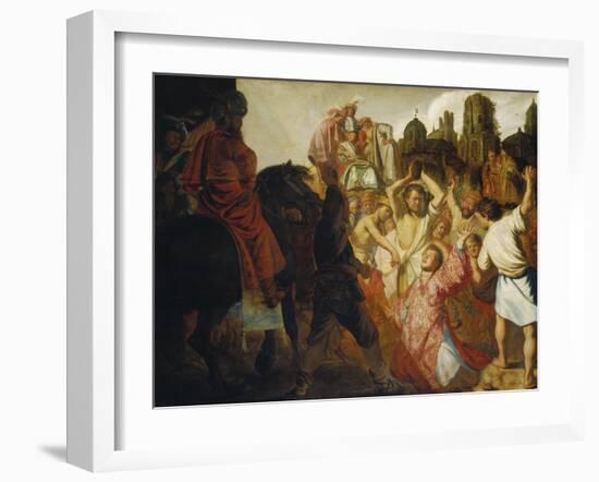 The Stoning of St. Stephen, 1625-Rembrandt van Rijn-Framed Giclee Print