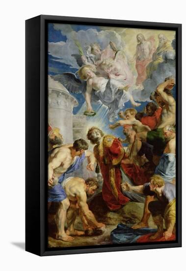 The Stoning of St. Stephen, from the Triptych of St. Stephen-Peter Paul Rubens-Framed Stretched Canvas