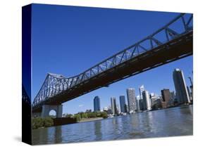 The Storey Bridge and City Skyline Across the Brisbane River, Brisbane, Queensland, Australia-Mark Mawson-Stretched Canvas