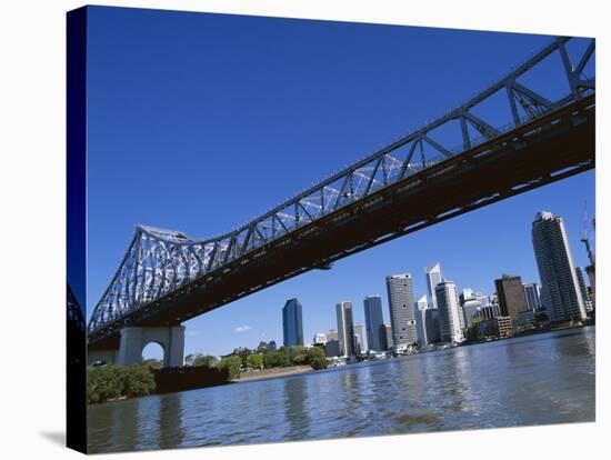 The Storey Bridge and City Skyline Across the Brisbane River, Brisbane, Queensland, Australia-Mark Mawson-Stretched Canvas