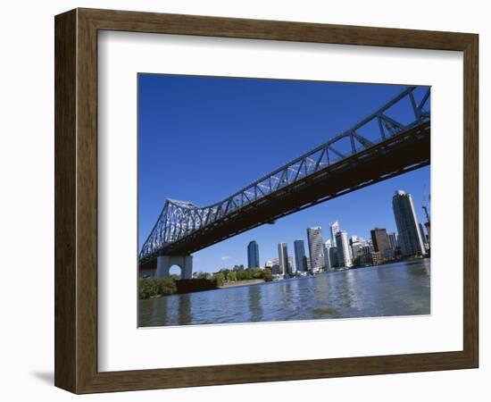 The Storey Bridge and City Skyline Across the Brisbane River, Brisbane, Queensland, Australia-Mark Mawson-Framed Photographic Print