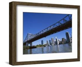 The Storey Bridge and City Skyline Across the Brisbane River, Brisbane, Queensland, Australia-Mark Mawson-Framed Photographic Print